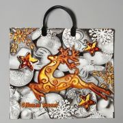 Пакет пластиковая ручка Серебро НГ 38*35 90 мкм