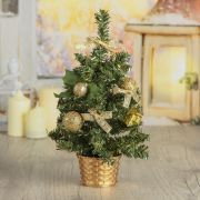 Елка декор настольная, 25*15см, золотой бантик/96