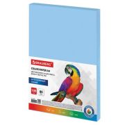 Бумага цветная для офисной техники А4 80г/м2 синяя (100л) «BRAUBERG»