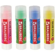 Клей-карандаш 15г прозрачный ассорти «BRAUBERG «COLOR Crystal»