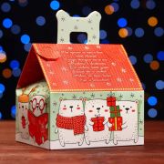 Коробка подарочная 13,3см*11,6см*12,6см Мишкин дом